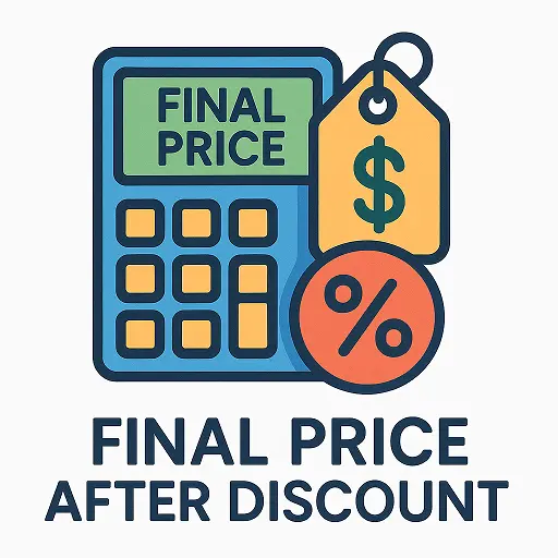 final price after discount calculator icon