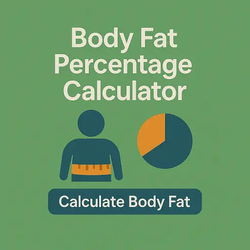Body fat calculator interface with inputs for neck, waist, hip, and height