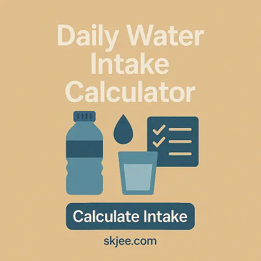 Daily water intake calculator showing weight and activity inputs with ml/day result