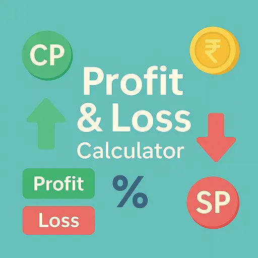Profit & Loss Calculator with CP, SP, % icons