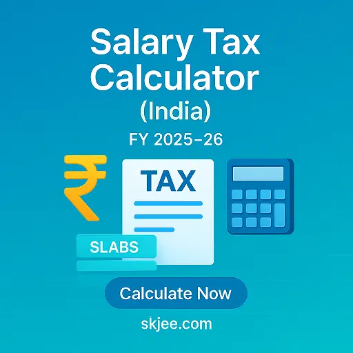 Salary tax calculator with slab bars and rupee icon