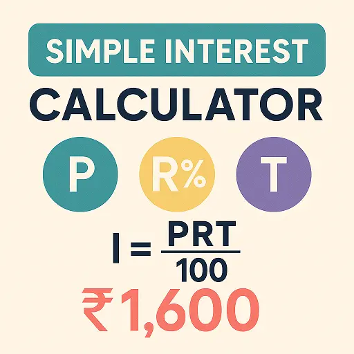 Simple Interest Calculator with principal, rate, time icons