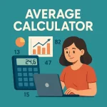 average calculator hero image showing a list of numbers with a highlighted mean value on a colorful chart