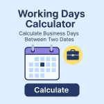 working days calculator showing a calendar and briefcase to calculate business days between two dates